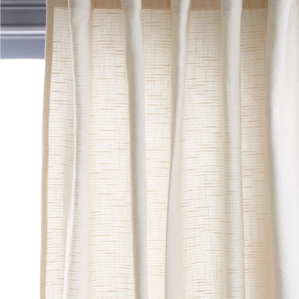 Quince Sheer Textured Ivory Curtain Panel